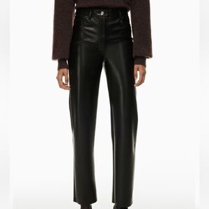 Aritzia Wilfred Melina Leather Pants with Slight Flare